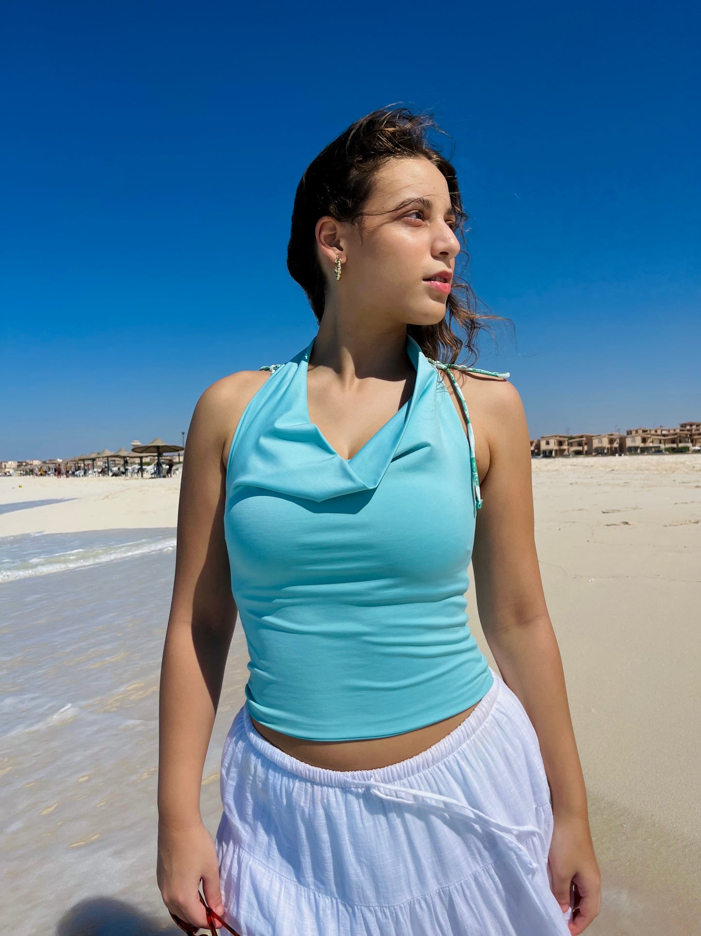 Drape Turquoise Top