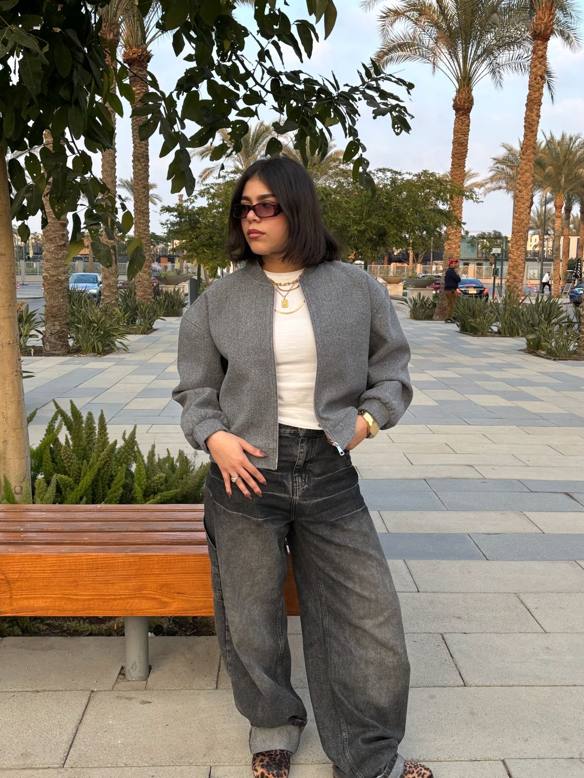 Light Grey Bomber Jacket
