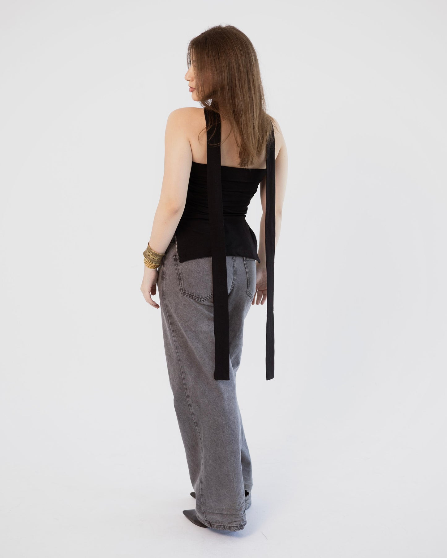 Black Side-Zip Top