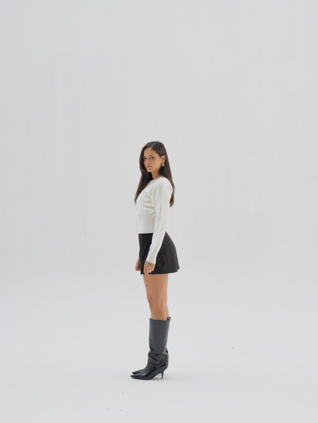 White Fitted Cardigan