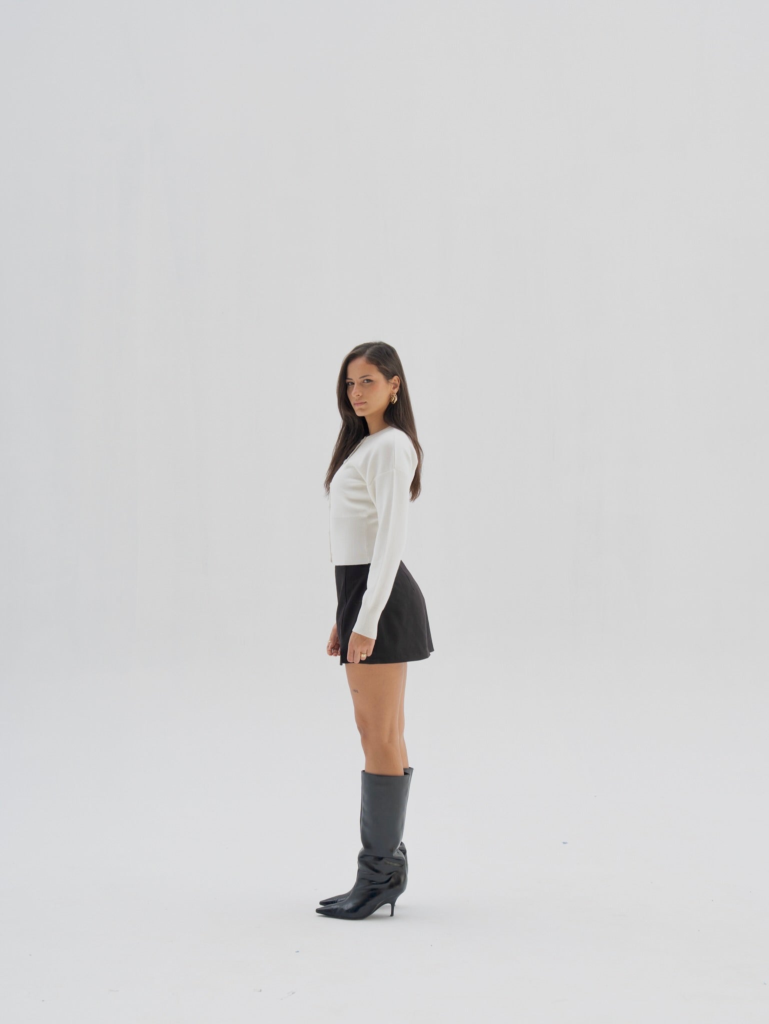 White Fitted Cardigan