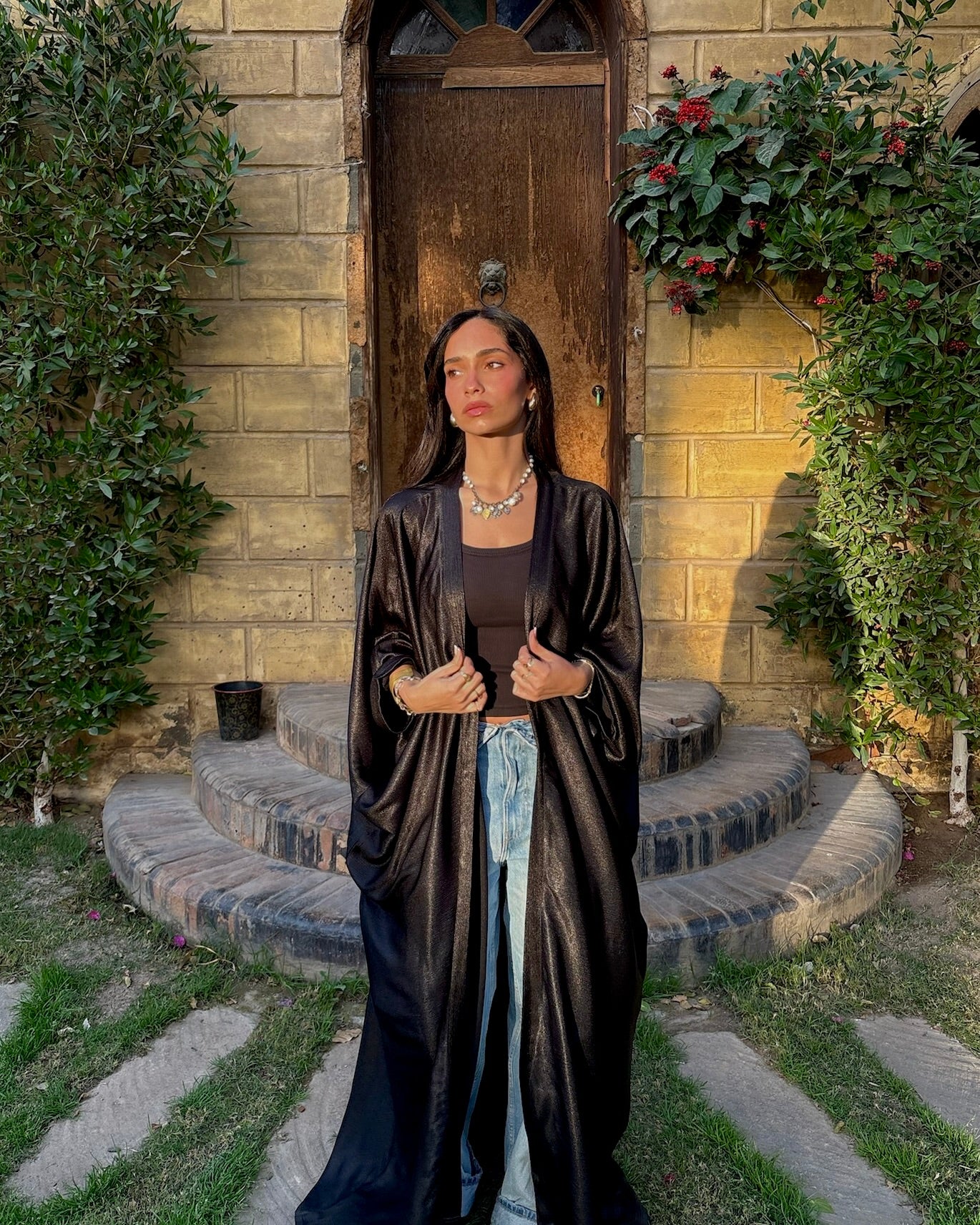 The Shimmery Black Kaftan