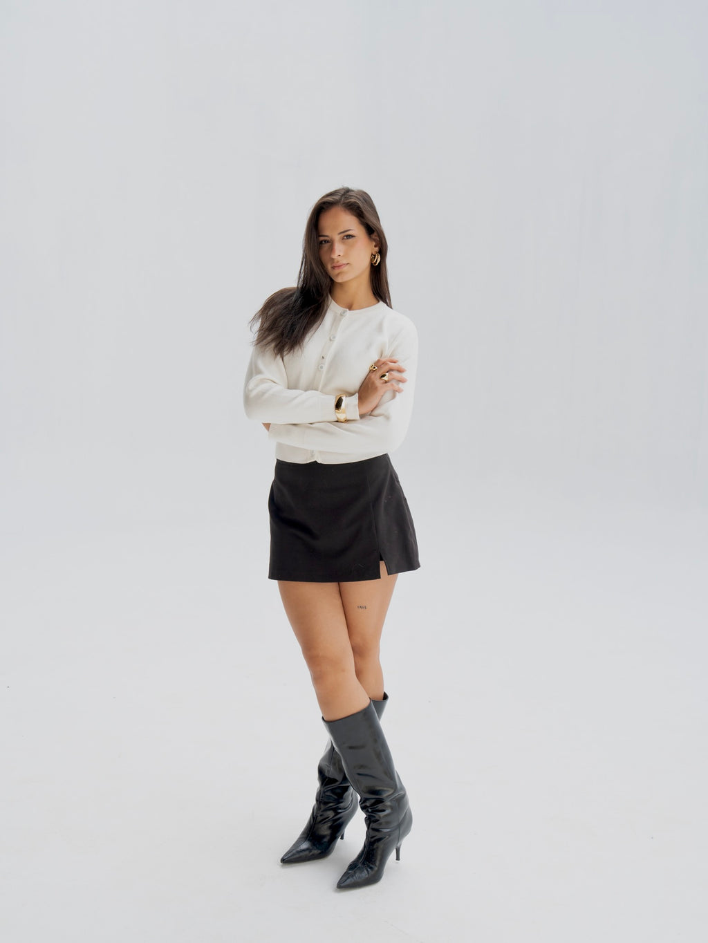 White Fitted Cardigan