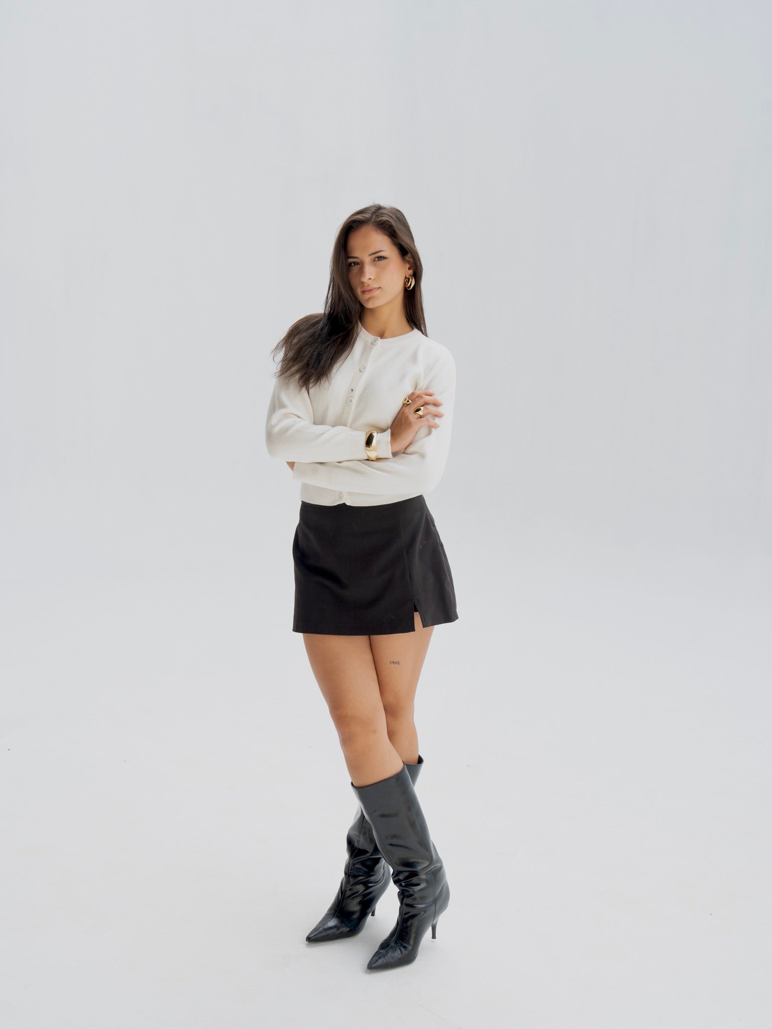 White Fitted Cardigan