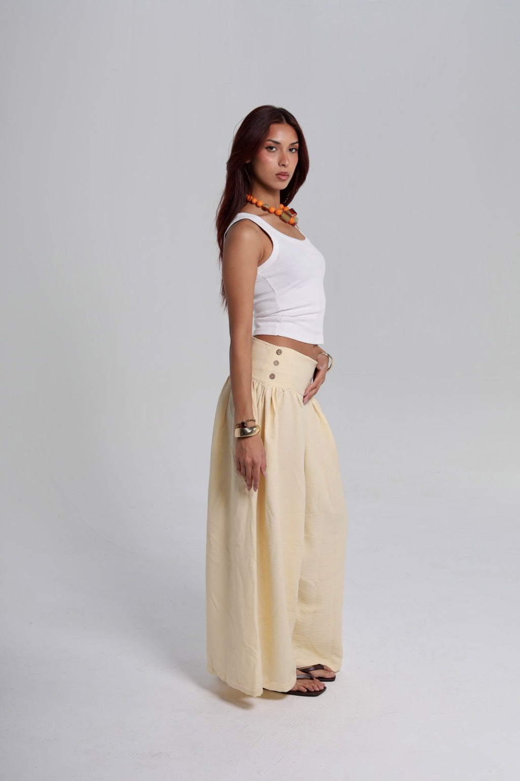 Butter Yellow Flowy Pants