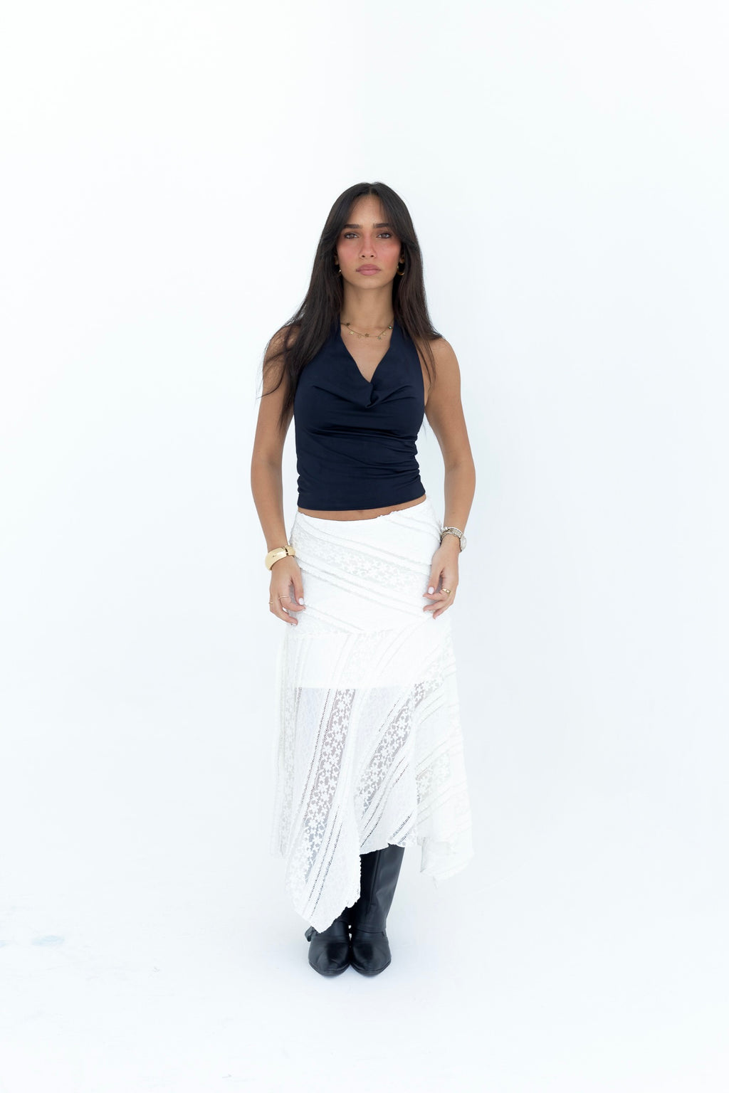Drape Black Top