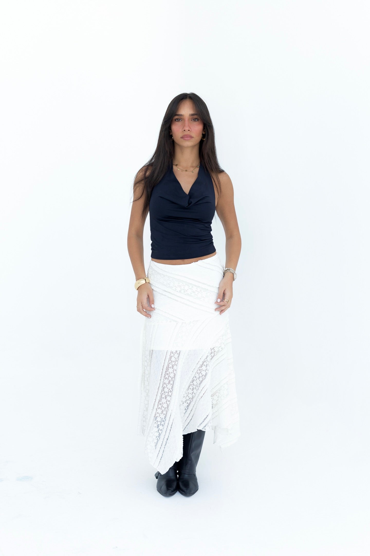 Drape Black Top