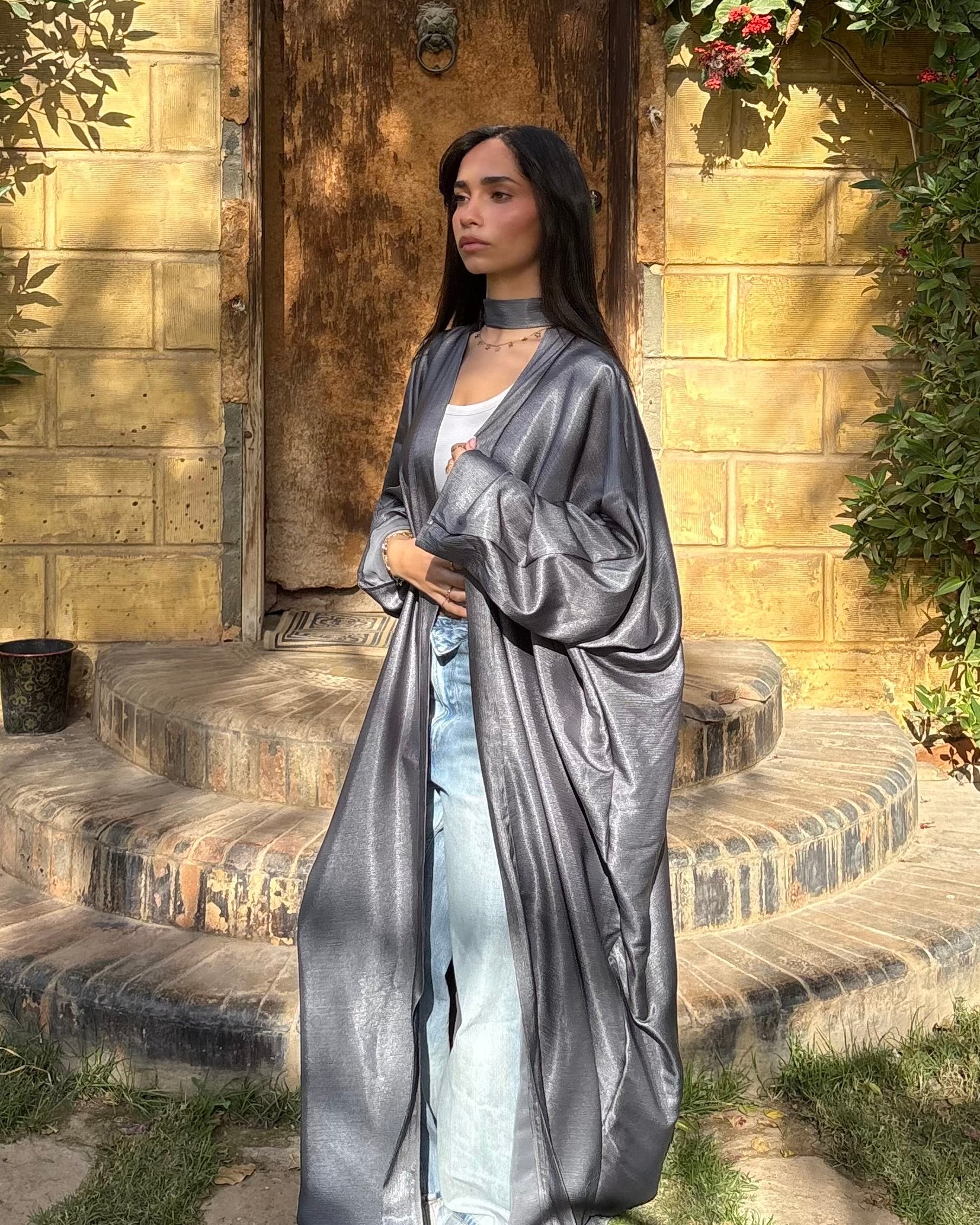 The Shimmery Silver Kaftan