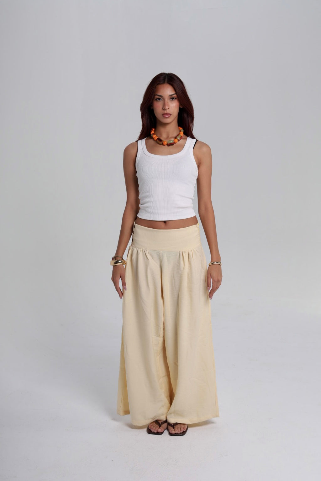 Butter Yellow Flowy Pants