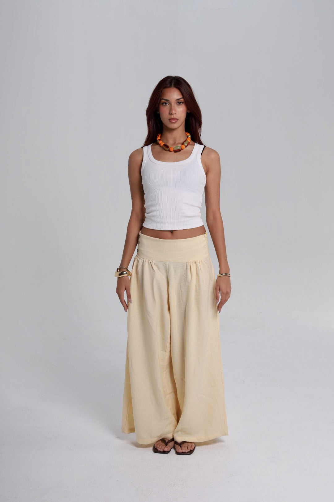 Butter Yellow Flowy Pants