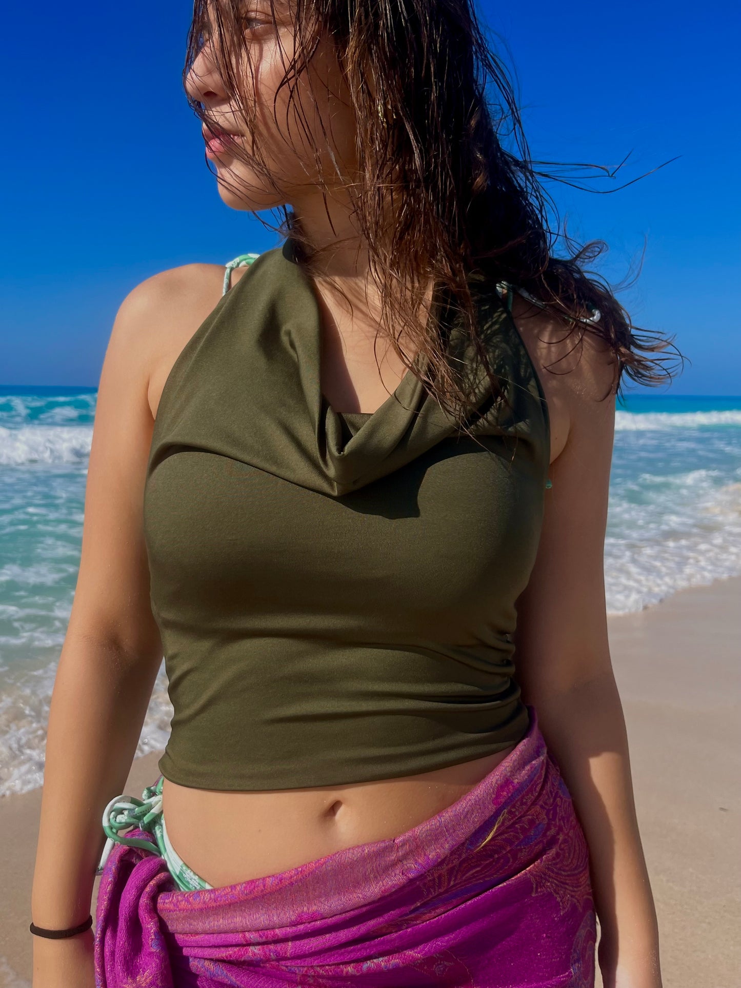 Drape Olive Top