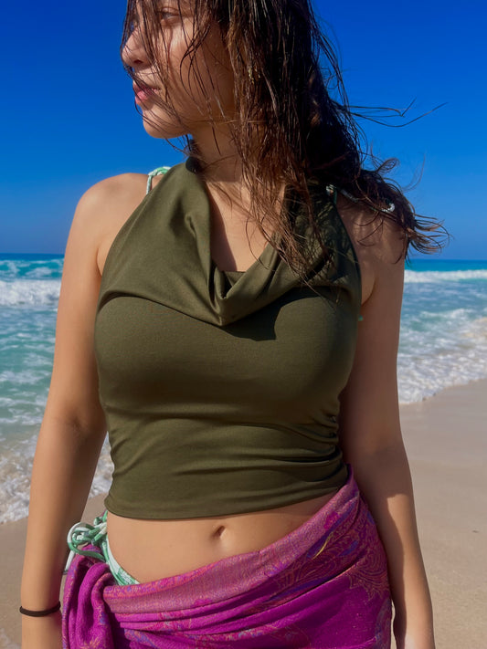 Drape Olive Top