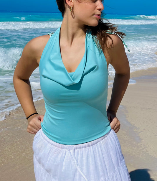 Drape Turquoise Top