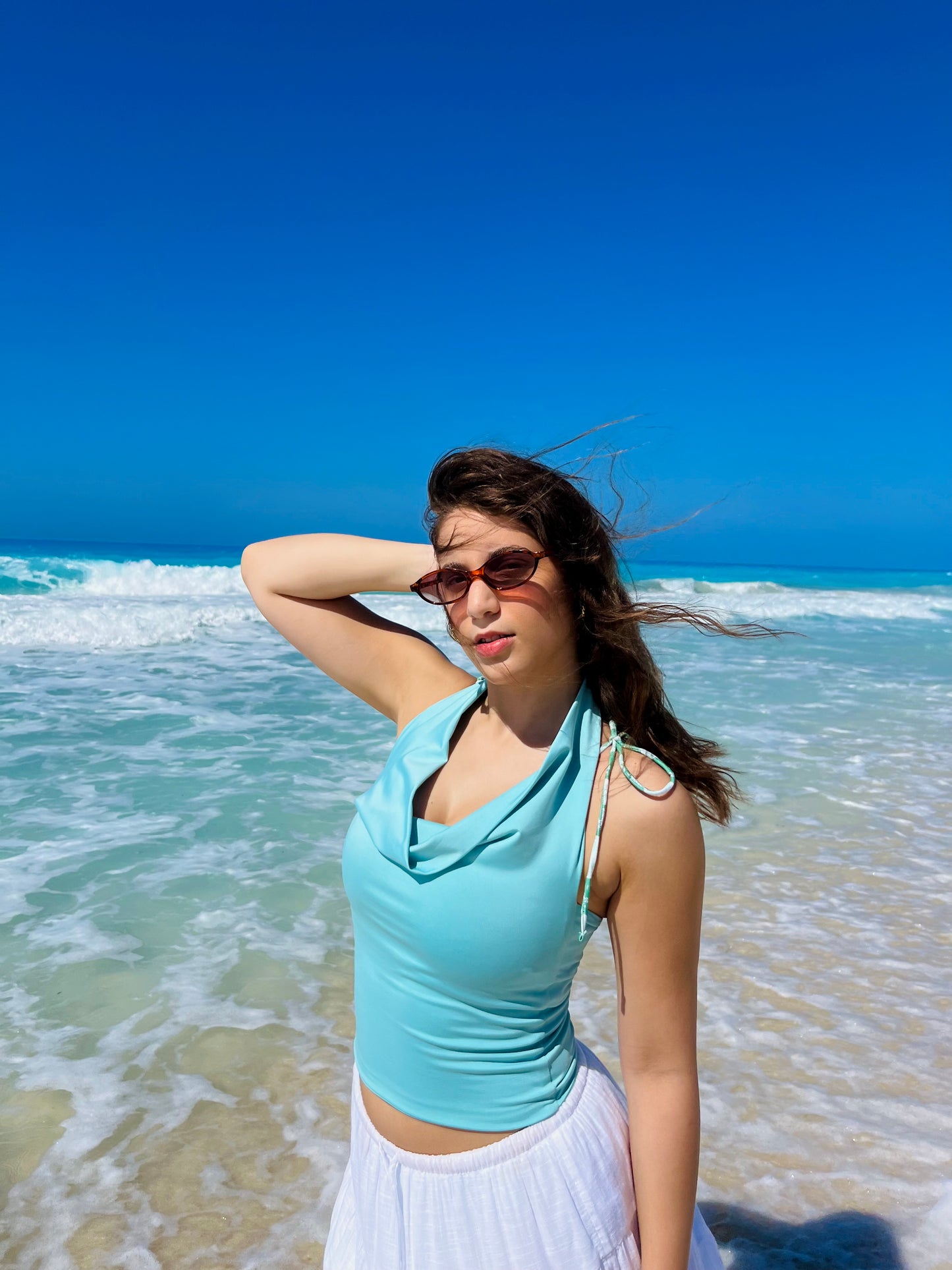 Drape Turquoise Top