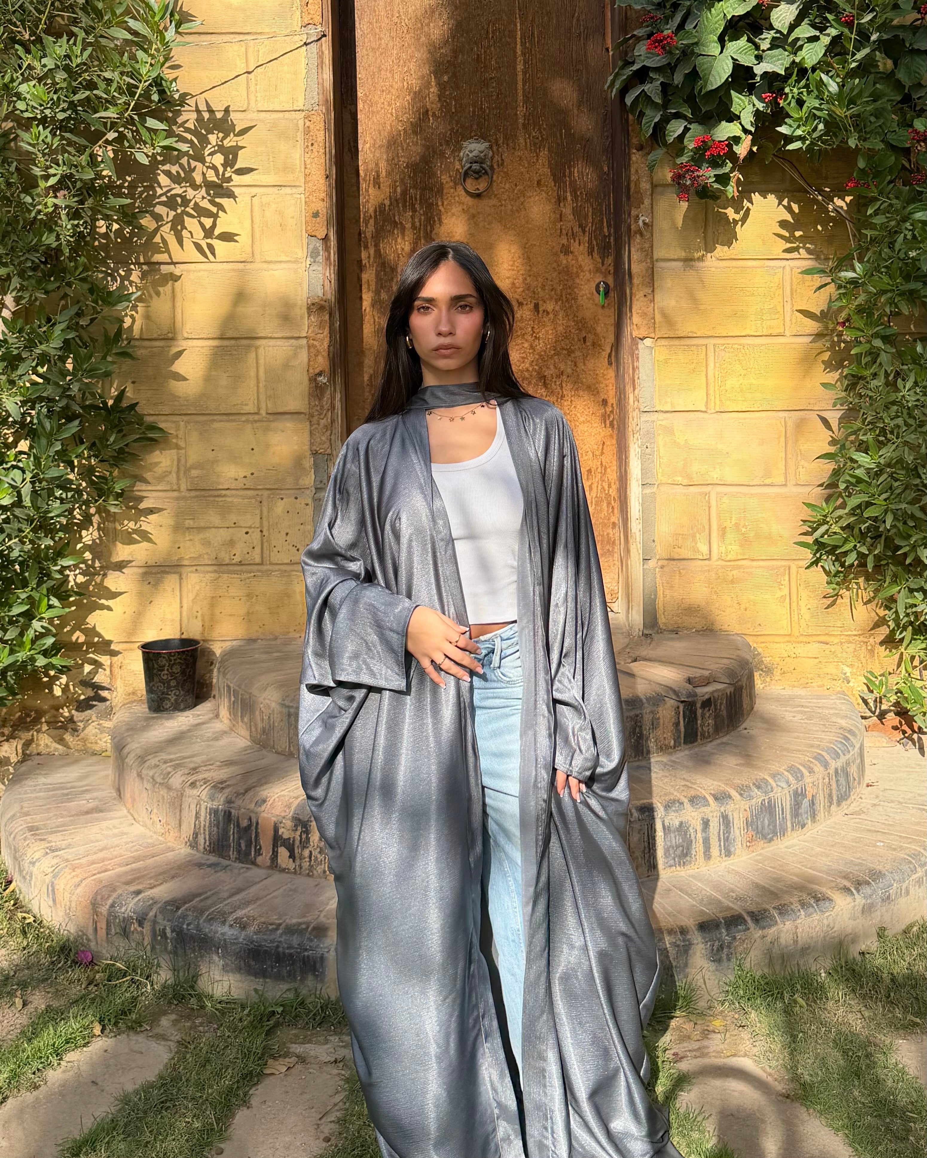 The Shimmery Silver Kaftan