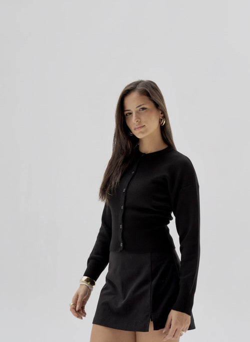 Black Fitted Cardigan