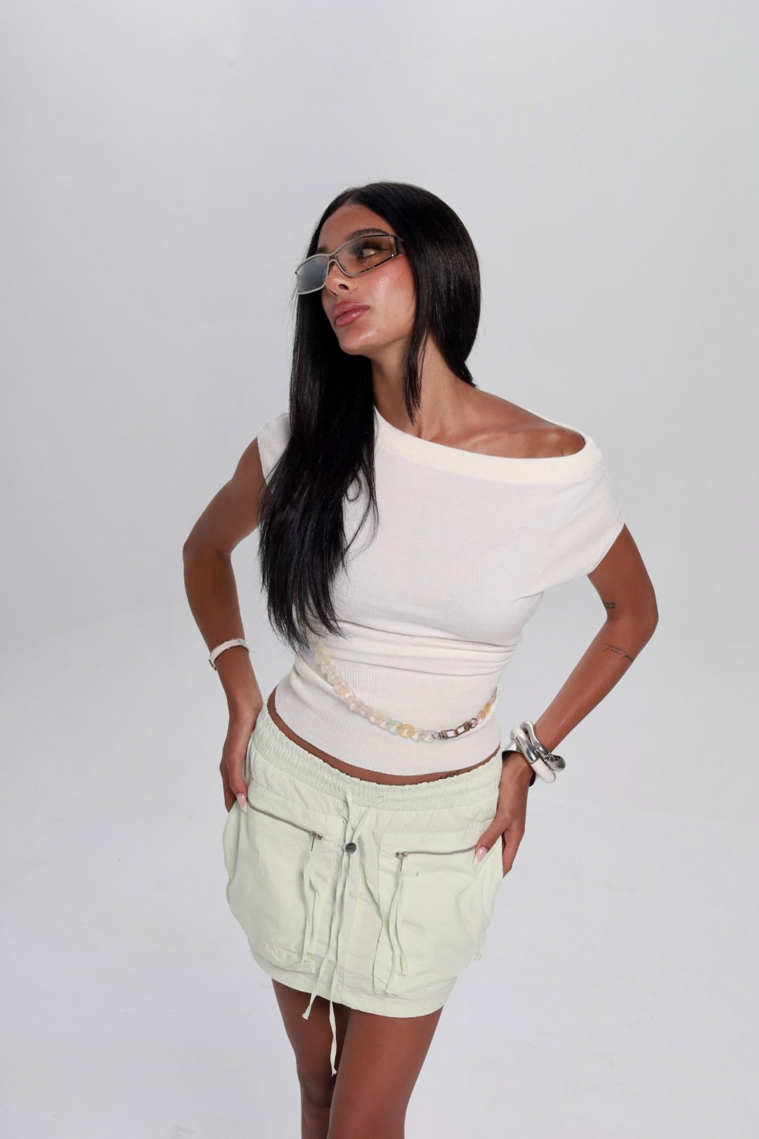 White Off Shoulder Top