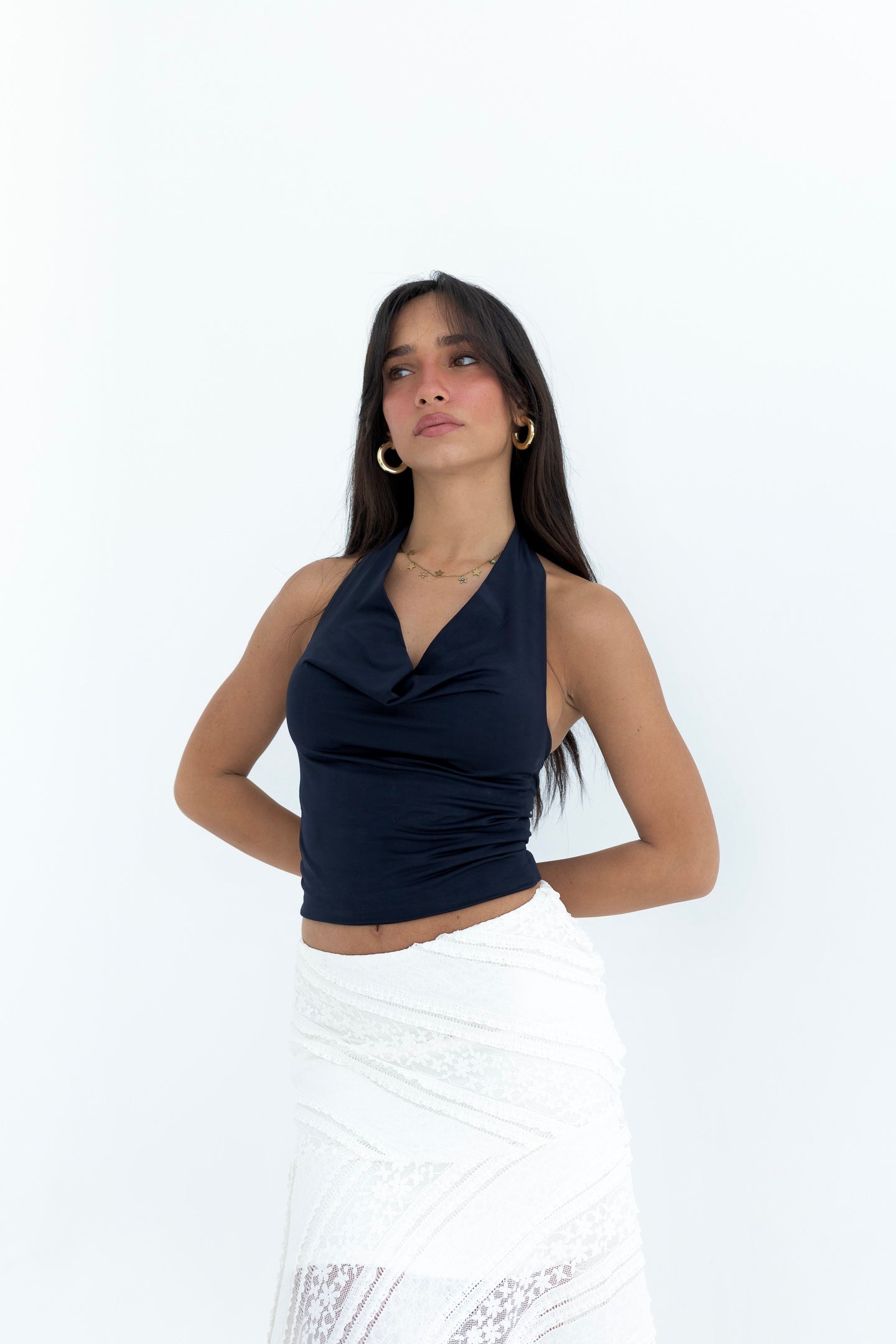 Drape Black Top