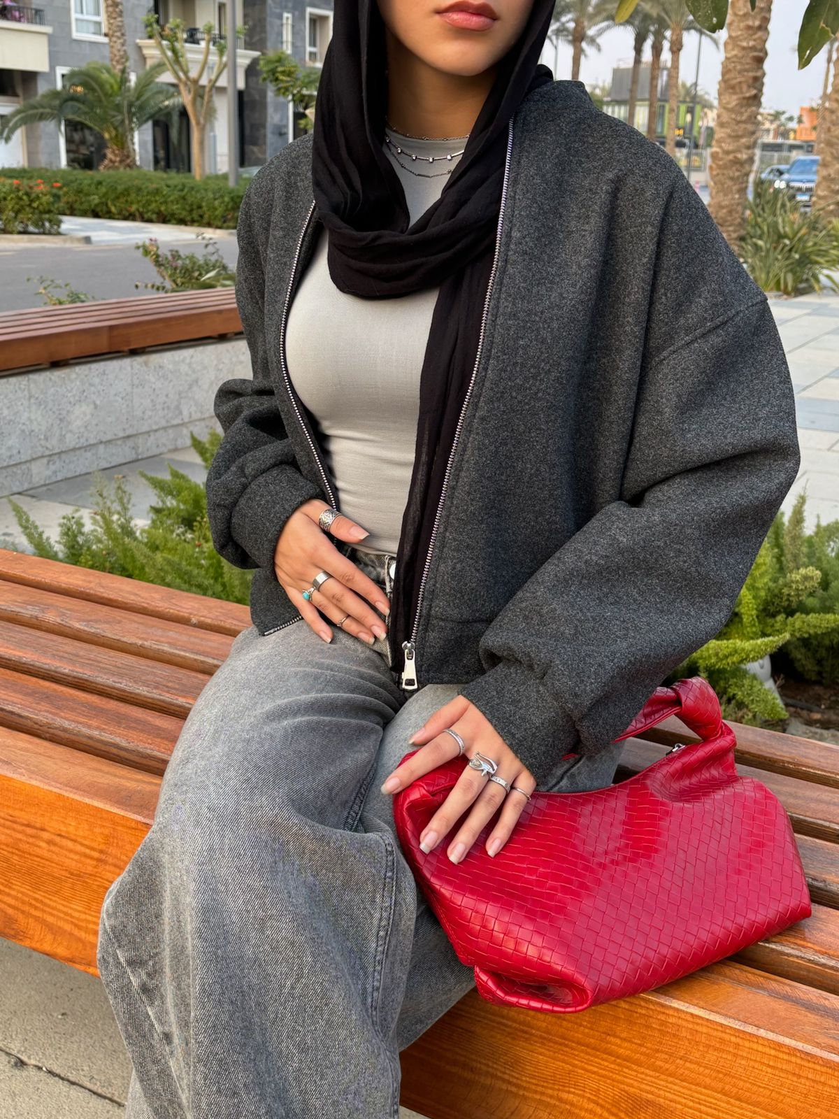 Dark Grey Bomber Jacket