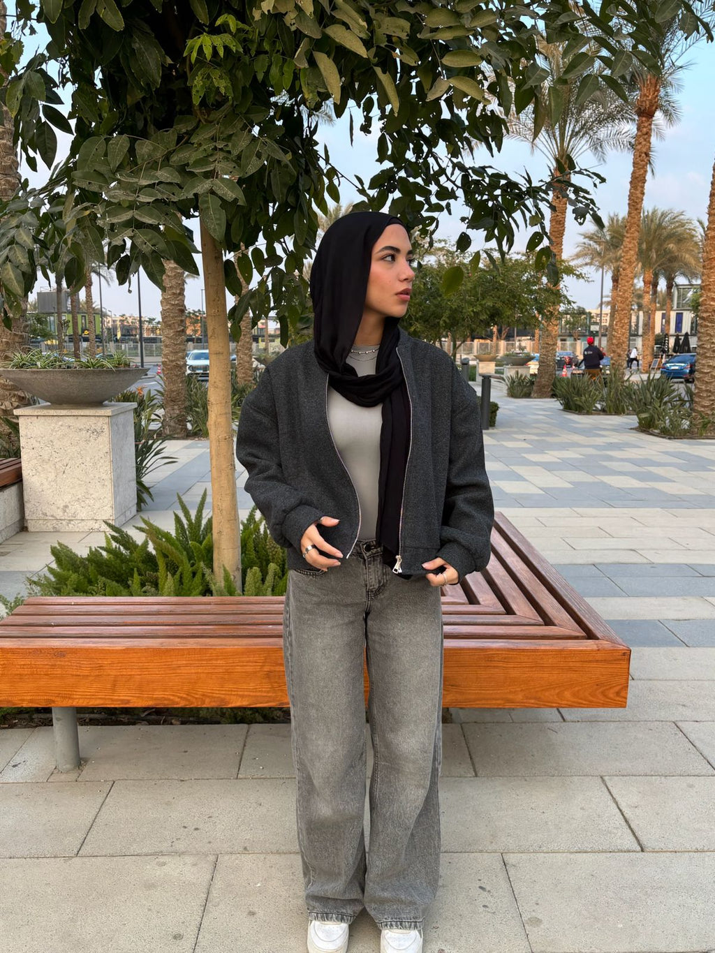 Dark Grey Bomber Jacket