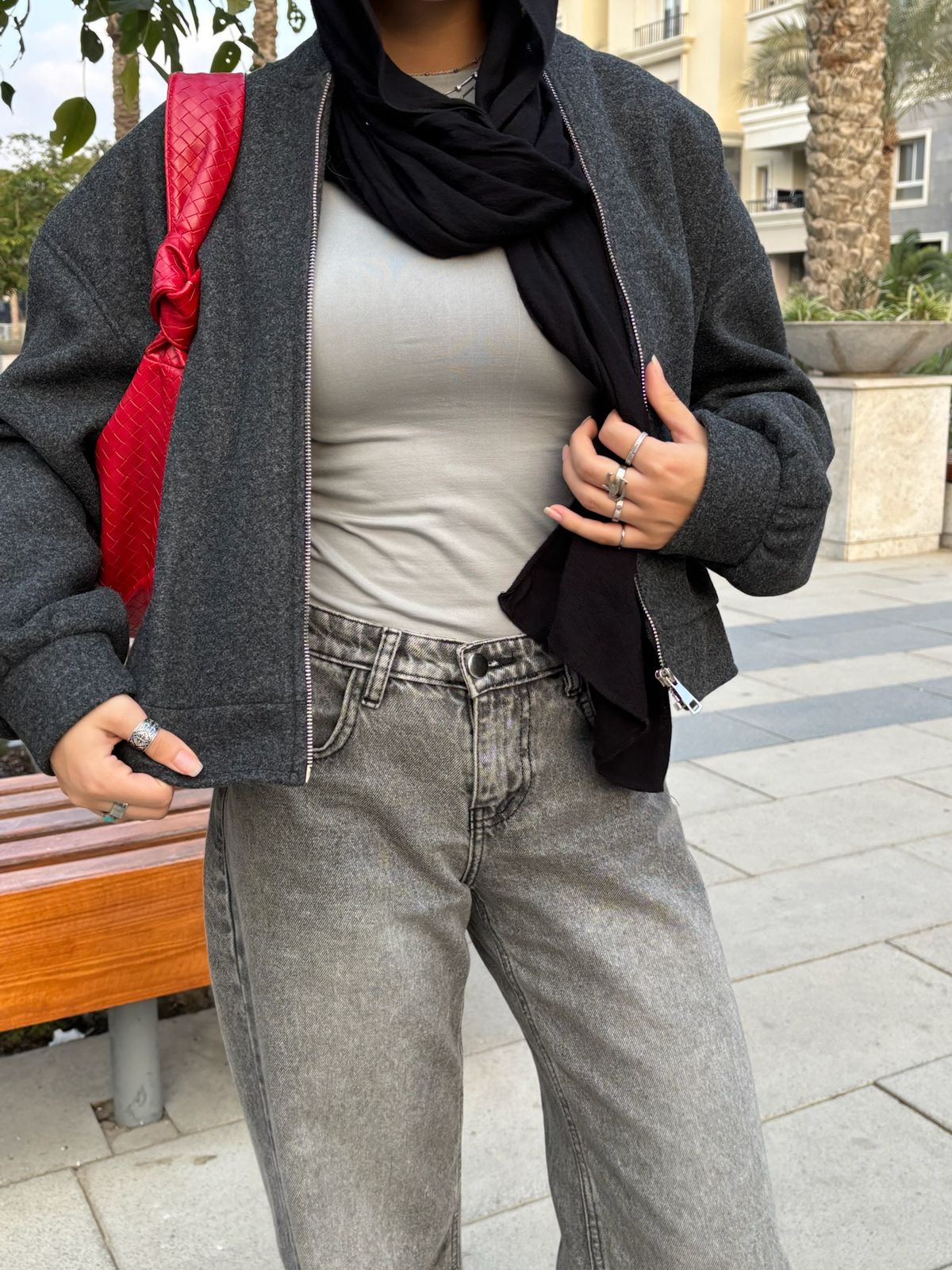 Dark Grey Bomber Jacket