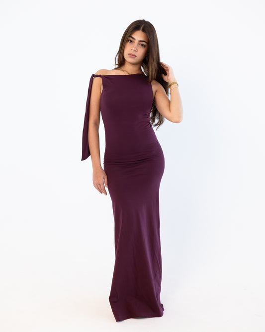 Asymmetric Purple Grape Dress