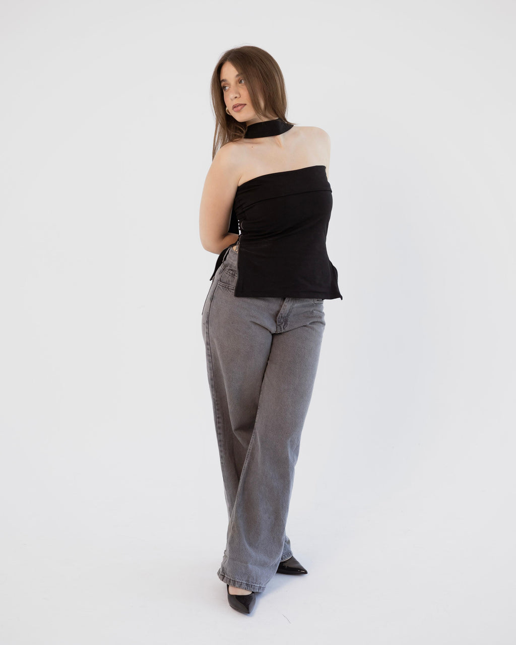 Black Side-Zip Top